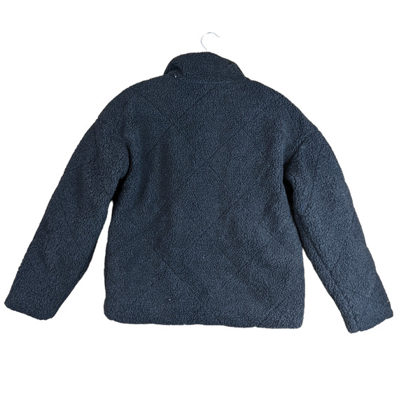 Universal Thread Quilted Sherpa Coat Jacket Hematite Gray XS Lined Zip Snap Warm - Picture 3 of 10